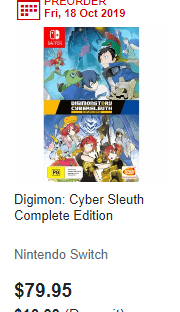 Australians can now Preorder Digimon: Cyber Sleuth Complete Edition