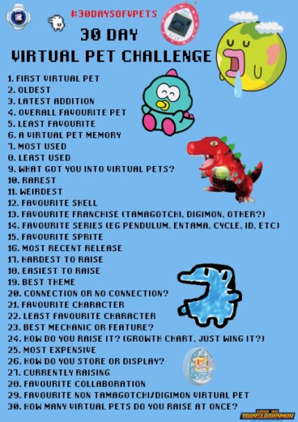 30 Day Virtual Pet Challenge digimon tamagotchi